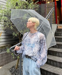 XU | 【XU/エックスユー】pattern see-through long sleeve tee/パターン 柄 シースルー 透け感 ロング スリーブ 長袖Tシャツ(その他トップス)