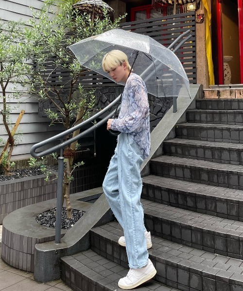 XU（エックスユー）の「【XU/エックスユー】pattern see-through long sleeve tee/パターン 柄 シースルー 透け感 ロング スリーブ 長袖Tシャツ（その他トップス・メンズ・グレー/ブルー・ONE SIZE）」の13枚目の写真