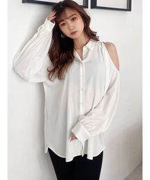 ショルダーOPEN DRAPE ブラウス