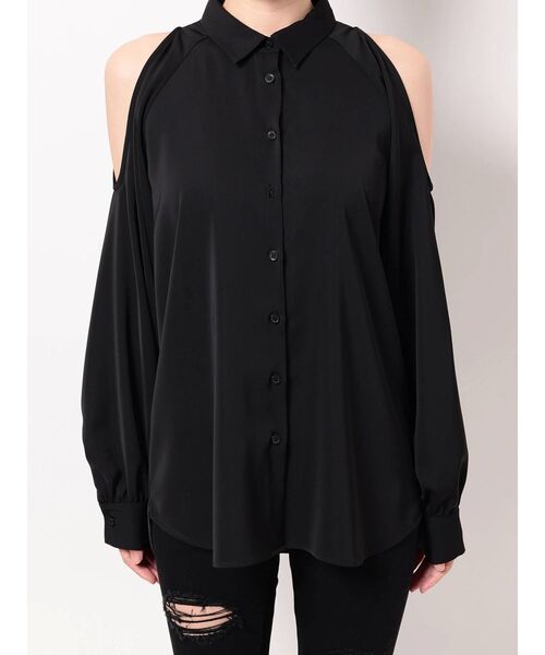 GYDA（ジェイダ）の「ショルダーOPEN DRAPE ブラウス（シャツ/ブラウス・レディース・ブラック/オフホワイト・FREE）」の17枚目の写真