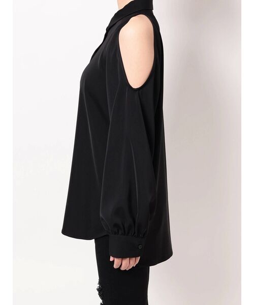 GYDA（ジェイダ）の「ショルダーOPEN DRAPE ブラウス（シャツ/ブラウス・レディース・ブラック/オフホワイト・FREE）」の18枚目の写真