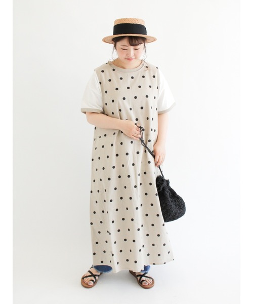 Samansa Mos2（サマンサ モスモス）の「ロゴ刺繍リンガーTシャツ（Tシャツ/カットソー・レディース・ベージュ/オフホワイト/モカ・ﾌﾘ-）」の12枚目の写真