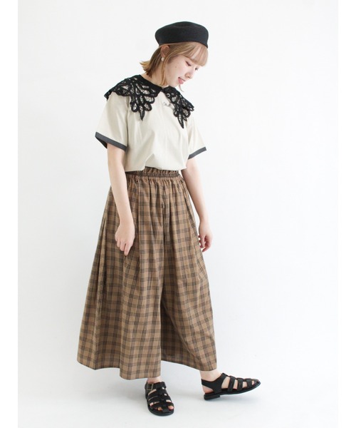 Samansa Mos2（サマンサ モスモス）の「ロゴ刺繍リンガーTシャツ（Tシャツ/カットソー・レディース・ベージュ/オフホワイト/モカ・ﾌﾘ-）」の17枚目の写真