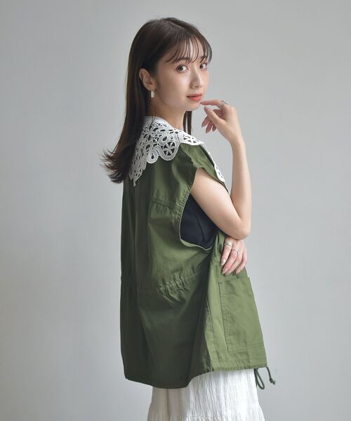 RETRO GIRL(レトロガール)の「ノーカラーミリタリーベスト(その他アウター・レディース・ブラック/オフホワイト/グリーン・FREE)」の19枚目の写真