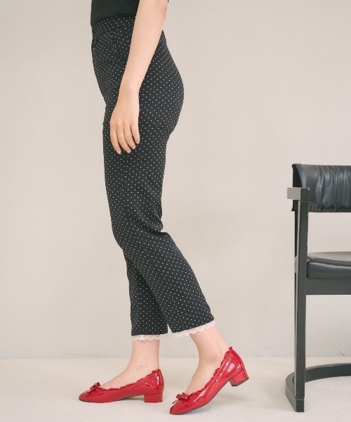 MIRO AMURETTE（ミロアミュレット）の「dot shine slacks/ドットスラックスパンツ（スラックス・レディース・ホワイト/ブラック・SMALL/MEDIUM）」の6枚目の写真