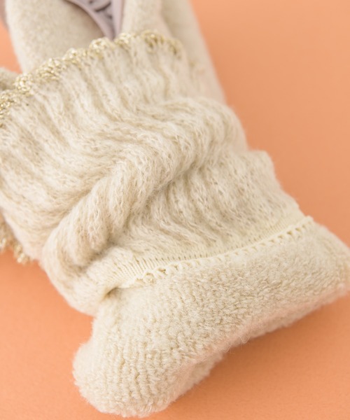 KATHARINE ROSS（キャサリンロス）の「【KATHARINE ROSS】BLONDOLL 17℃ つま先までパイルでもこもこ暖か ラメリブルームソックス WEB限定（ソックス/靴下・レディース・ライトグレー/ライトベージュ・MEDIUM）」の5枚目の写真