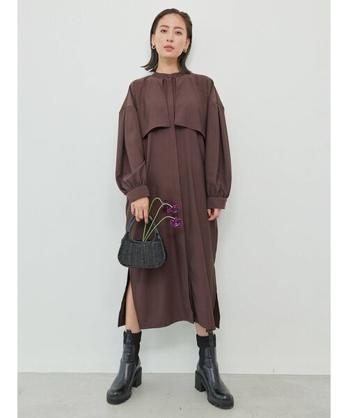 COTORICA（コトリカ）の「【THE DAYZ TOKYO】ヨークデザインシャツワンピース（ワンピース・レディース・ブラック/ブラウン/ミント・FREE）」の4枚目の写真