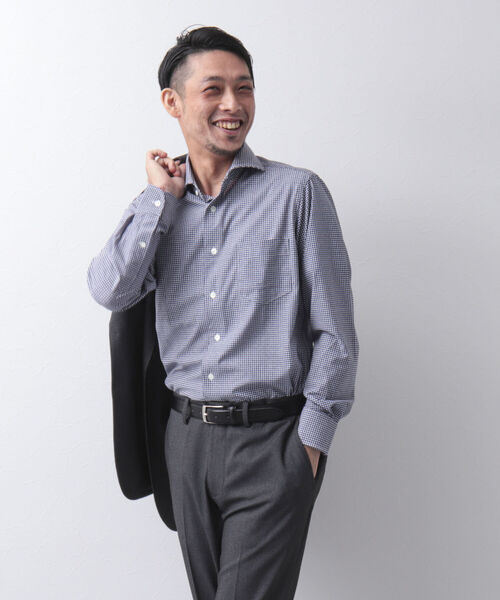 NOLLEY'S goodman(ノーリーズグッドマン)の「HGカノコ ストレッチ ドレスシャツ 千鳥格子 ストライプ ビジネスシャツ(ビジネスシャツ・メンズ・ブラック系その他/ブルー系その他7/ブルー系その他・XL/S/L/M)」の15枚目の写真