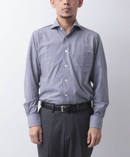 NOLLEY'S goodman(ノーリーズグッドマン)の「HGカノコ ストレッチ ドレスシャツ 千鳥格子 ストライプ ビジネスシャツ(ビジネスシャツ・メンズ・ブラック系その他/ブルー系その他7/ブルー系その他・XL/S/L/M)」の11枚目の写真