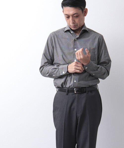 NOLLEY'S goodman(ノーリーズグッドマン)の「HGカノコ ストレッチ ドレスシャツ 千鳥格子 ストライプ ビジネスシャツ(ビジネスシャツ・メンズ・ブラック系その他/ブルー系その他7/ブルー系その他・XL/S/L/M)」の14枚目の写真