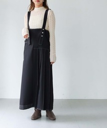 HER CLOSET | 【shemoshelly】WEB限定アシメプリーツデザインジャンパースカート(ジャンパースカート)