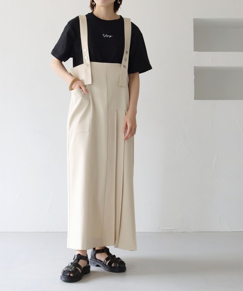 HER CLOSET(ハークローゼット)の「【shemoshelly】WEB限定アシメプリーツデザインジャンパースカート(ジャンパースカート・レディース・ブラック/ベージュ/カーキ・M)」の20枚目の写真