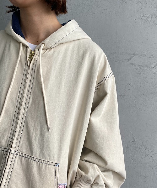 SMITH'S（スミス）の「[SMITH'S/スミス] 別注 ウラフリース ジップフードジャケット（ブルゾン・レディース・ブラック/ベージュ/アイボリー・S/M/L）」の14枚目の写真