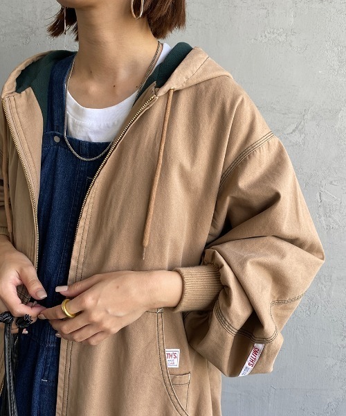 SMITH'S（スミス）の「[SMITH'S/スミス] 別注 ウラフリース ジップフードジャケット（ブルゾン・レディース・ブラック/ベージュ/アイボリー・S/M/L）」の18枚目の写真