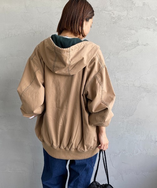 SMITH'S（スミス）の「[SMITH'S/スミス] 別注 ウラフリース ジップフードジャケット（ブルゾン・レディース・ブラック/ベージュ/アイボリー・S/M/L）」の17枚目の写真