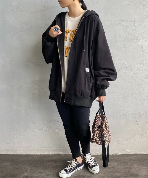 SMITH'S（スミス）の「[SMITH'S/スミス] 別注 ウラフリース ジップフードジャケット（ブルゾン・レディース・ブラック/ベージュ/アイボリー・S/M/L）」の15枚目の写真