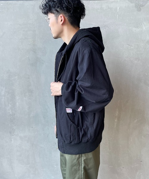 SMITH'S（スミス）の「[SMITH'S/スミス] 別注 ウラフリース ジップフードジャケット（ブルゾン・レディース・ブラック/ベージュ/アイボリー・S/M/L）」の12枚目の写真