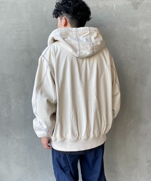 SMITH'S（スミス）の「[SMITH'S/スミス] 別注 ウラフリース ジップフードジャケット（ブルゾン・レディース・ブラック/ベージュ/アイボリー・S/M/L）」の7枚目の写真