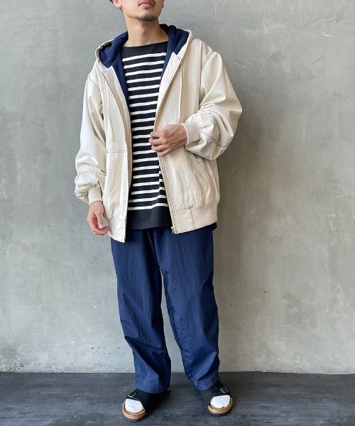 SMITH'S（スミス）の「[SMITH'S/スミス] 別注 ウラフリース ジップフードジャケット（ブルゾン・レディース・ブラック/ベージュ/アイボリー・S/M/L）」の4枚目の写真