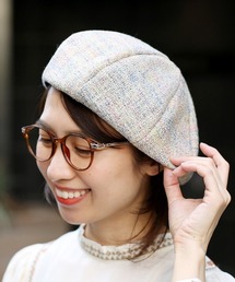 ツイードベレー帽