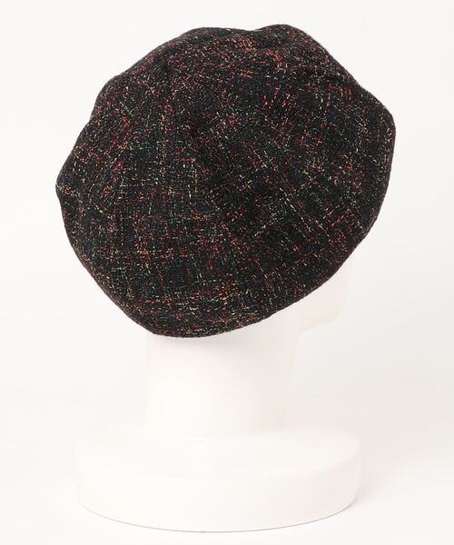 チチカカ（チチカカ）の「ツイードベレー帽（ハンチング/ベレー帽・レディース・ターコイズブルー/ブラック/アイボリー・FREE）」の4枚目の写真