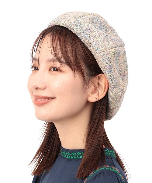 チチカカ（チチカカ）の「ツイードベレー帽（ハンチング/ベレー帽・レディース・ターコイズブルー/ブラック/アイボリー・FREE）」の11枚目の写真