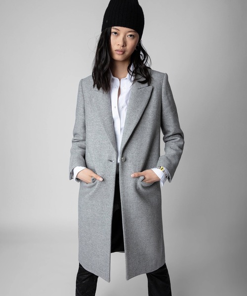 ZADIG&VOLTAIRE（ザディグ　エ　ヴォルテール）の「MONARQUE LAINAGE CHEVRON（チェスターコート・レディース・シルバー系・XS/S/M）」の2枚目の写真