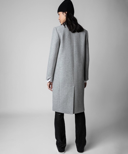 ZADIG&VOLTAIRE（ザディグ　エ　ヴォルテール）の「MONARQUE LAINAGE CHEVRON（チェスターコート・レディース・シルバー系・XS/S/M）」の4枚目の写真