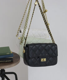 onulsoha | キルトフラップチェーンポシェット(ショルダーバッグ)