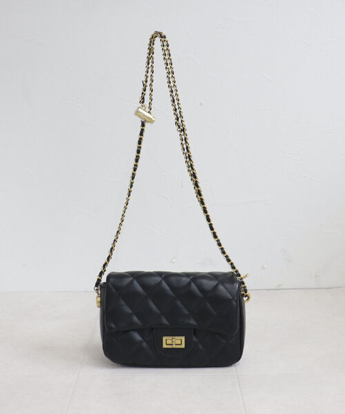 onulsoha（オヌルソハ）の「キルトフラップチェーンポシェット（ショルダーバッグ・レディース・ミント/ブラック/アイボリー・FREE）」の5枚目の写真