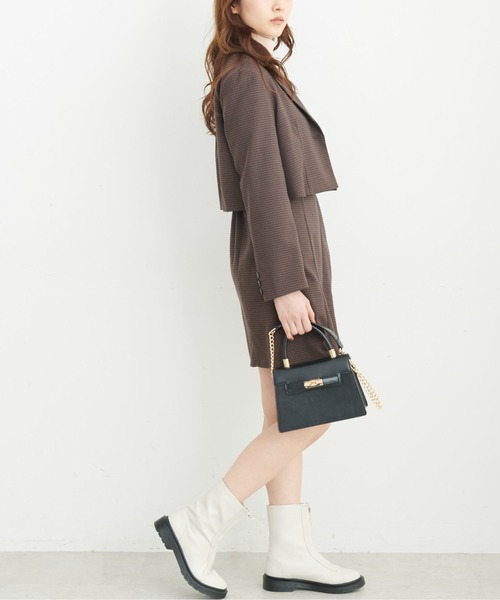 FREE'S MART（フリーズマート）の「◆ショート丈コンパクトジャケット（テーラードジャケット・レディース・ブラック/ブラウン系その他/ベージュ系その他・MEDIUM/SMALL）」の8枚目の写真