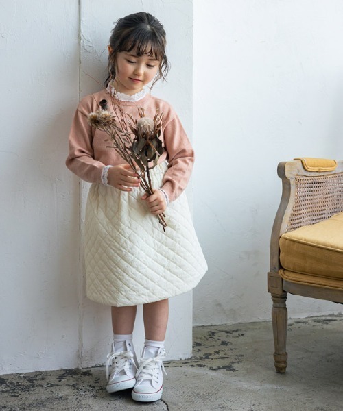 lulpini（ルルピー二）の「kids レースカラーニットプルオーバー（ニット/セーター・キッズ・ブラウン系その他/ネイビー/サーモンピンク・S/M/L）」の7枚目の写真