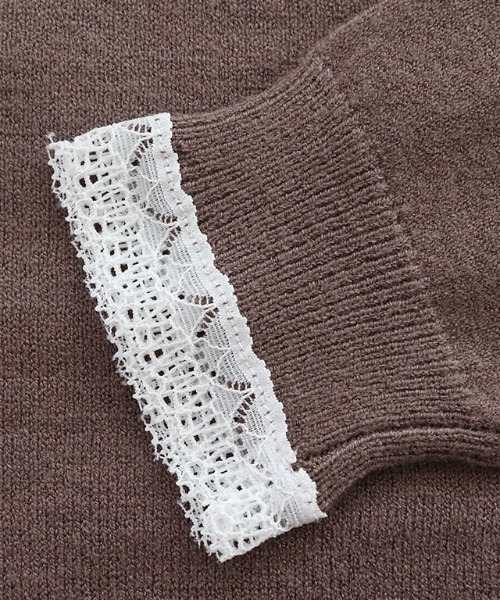 lulpini（ルルピー二）の「kids レースカラーニットプルオーバー（ニット/セーター・キッズ・ブラウン系その他/ネイビー/サーモンピンク・S/M/L）」の21枚目の写真