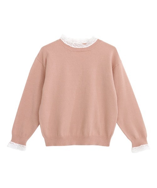 lulpini（ルルピー二）の「kids レースカラーニットプルオーバー（ニット/セーター・キッズ・ブラウン系その他/ネイビー/サーモンピンク・S/M/L）」の15枚目の写真