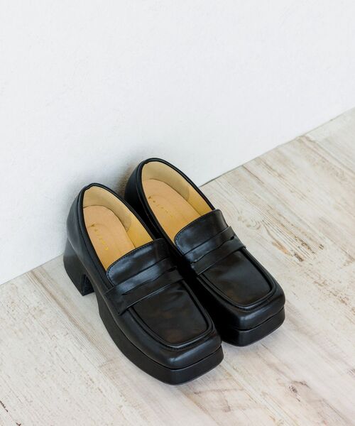 ems excite（エムズエキサイト）の「スクエア厚底ローファー（ローファー・レディース・ナチュラル/ブラック/キャメル・MEDIUM/LARGE）」の7枚目の写真