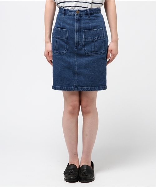 Kastane（カスタネ）の「【Kastane】台形スカート（スカート・レディース・ブルー/ホワイト・SMALL/MEDIUM/LARGE/X-SMALL）」の3枚目の写真