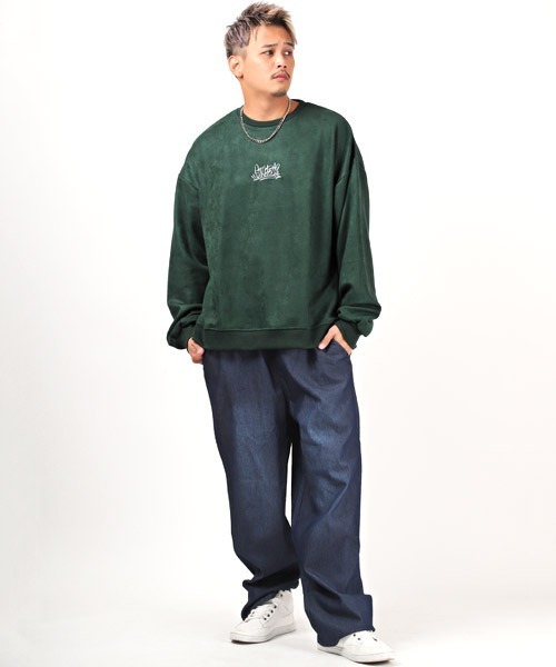 セール】ネックレス付きフェイクスウェードトレーナー（スウェット