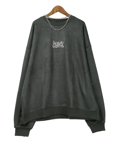 ネックレス付きフェイクスウェードトレーナー（スウェット）｜LUXSTYLE