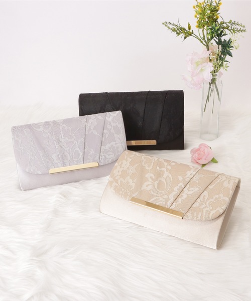 Lace Ladies(レースレディース)の「サテンレース2wayクラッチバッグ(クラッチバッグ・レディース・ベージュ/グレー/ブラック・FREE)」の7枚目の写真