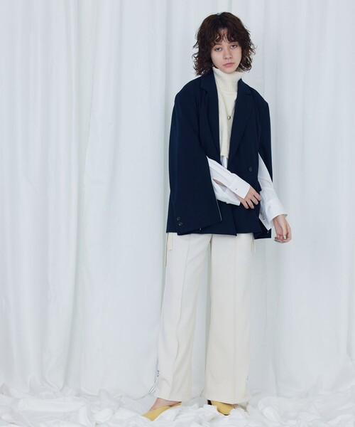 Firsthand(ファーストハンド)の「SHIRT Firsthand by 5525GALLERY/シャツファーストハンド5525ギャラリー SHTFH OVER JACKET / ワイドジャケット(テーラードジャケット・レディース・ネイビー/グレー・FREE)」の5枚目の写真