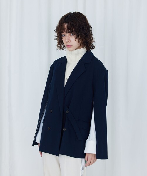 Firsthand(ファーストハンド)の「SHIRT Firsthand by 5525GALLERY/シャツファーストハンド5525ギャラリー SHTFH OVER JACKET / ワイドジャケット(テーラードジャケット・レディース・ネイビー/グレー・FREE)」の12枚目の写真