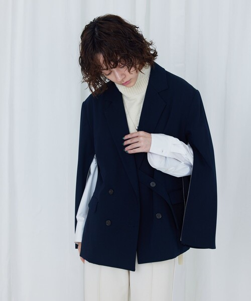 Firsthand(ファーストハンド)の「SHIRT Firsthand by 5525GALLERY/シャツファーストハンド5525ギャラリー SHTFH OVER JACKET / ワイドジャケット(テーラードジャケット・レディース・ネイビー/グレー・FREE)」の17枚目の写真