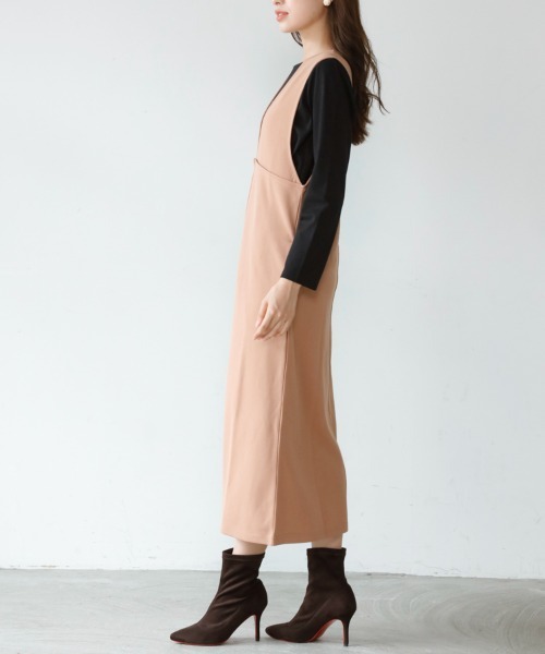 M.deux（エムドゥ）の「〇2wayジャンパースカート〇（ジャンパースカート・レディース・ブラック/ベージュ/グレイッシュベージュ・MEDIUM）」の18枚目の写真