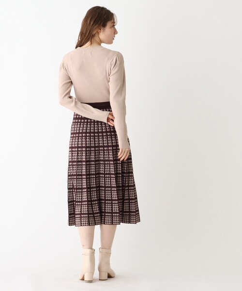 index（インデックス）の「◆千鳥チェックジャカード プリーツニットワンピース【WEB限定サイズ】（ワンピース・レディース・ブルー系4/ブラウン系その他6/ブラック系4・38/40/42/36）」の12枚目の写真