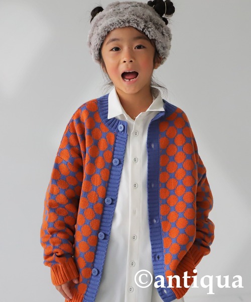 antiqua（アンティカ）の「ドットニットカーディガン（カーディガン/ボレロ・キッズ・アイボリー/オレンジ/イエロー・160/150/140/130）」の17枚目の写真