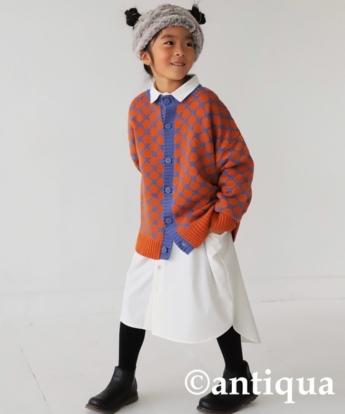 antiqua（アンティカ）の「ドットニットカーディガン（カーディガン/ボレロ・キッズ・アイボリー/オレンジ/イエロー・160/150/140/130）」の18枚目の写真
