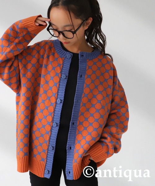 antiqua（アンティカ）の「ドットニットカーディガン（カーディガン/ボレロ・キッズ・アイボリー/オレンジ/イエロー・160/150/140/130）」の20枚目の写真