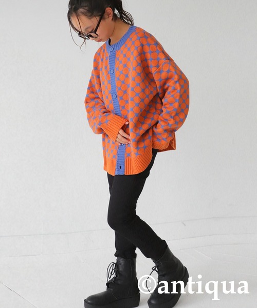 antiqua（アンティカ）の「ドットニットカーディガン（カーディガン/ボレロ・キッズ・アイボリー/オレンジ/イエロー・160/150/140/130）」の21枚目の写真