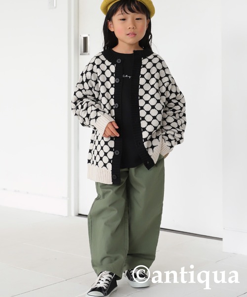 antiqua（アンティカ）の「ドットニットカーディガン（カーディガン/ボレロ・キッズ・アイボリー/オレンジ/イエロー・160/150/140/130）」の7枚目の写真
