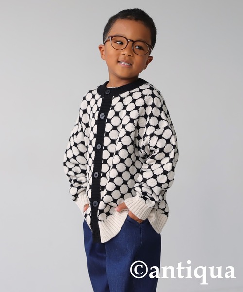 antiqua（アンティカ）の「ドットニットカーディガン（カーディガン/ボレロ・キッズ・アイボリー/オレンジ/イエロー・160/150/140/130）」の5枚目の写真